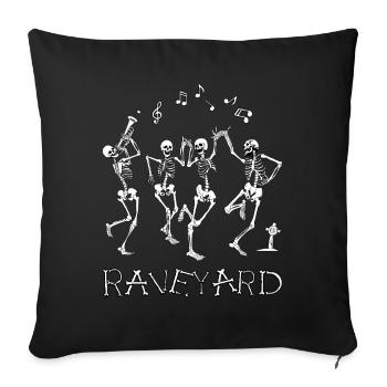 Funny Skeletons Rave Raving Skeletons Raveyard Ha - Sofa pillowcase 17,3'' x 17,3'' (45 x 45 cm) - black - Front