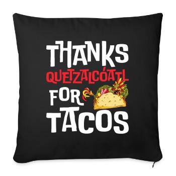 Drôle de tacos Quetzalcoatl Serpent Aztèque Dan - Housse de coussin décorative 45 x 45 cm - noir - Devant