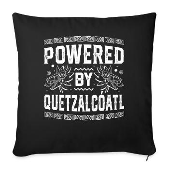 Drôle de serpent aztèque Quetzalcoatl propulsé par Qu - Housse de coussin décorative 45 x 45 cm - noir - Devant