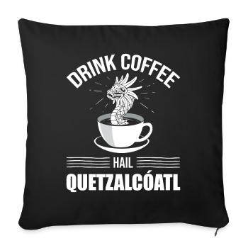 Funny Quetzalcoatl Coffee Aztec Snake A - Sofa pillowcase 17,3'' x 17,3'' (45 x 45 cm) - black - Front