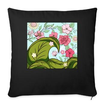 Bloomcore Aesthetic Big wave off Kanagawa Cotta - Sofa pillowcase 17,3'' x 17,3'' (45 x 45 cm) - black - Front