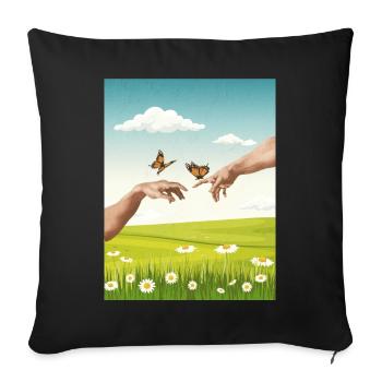 Design esthétique Bloomcore par Adam Butterfl - Housse de coussin décorative 45 x 45 cm - noir - Devant