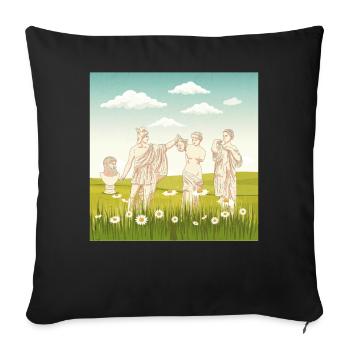 Bloomcore Esthétique Statue grecque Flowercor - Housse de coussin décorative 45 x 45 cm - noir - Devant