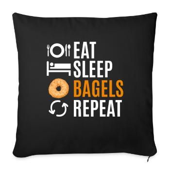 Bagel Bagels Gift - Sofa pillowcase 17,3'' x 17,3'' (45 x 45 cm) - black - Front