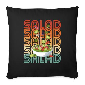 Salade rétro - Housse de coussin décorative 45 x 45 cm - noir - Devant