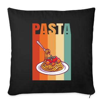 Nouilles rétro - Housse de coussin décorative 45 x 45 cm - noir - Devant