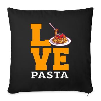 Pâtes d’amour - Housse de coussin décorative 45 x 45 cm - noir - Devant
