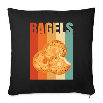 Bagel Bagels Gift - Sofa pillowcase 17,3'' x 17,3'' (45 x 45 cm) - black - Front