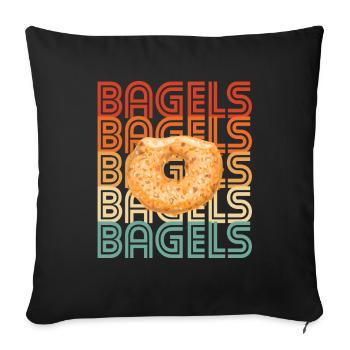 Bagel Bagels Gift - Sofa pillowcase 17,3'' x 17,3'' (45 x 45 cm) - black - Front