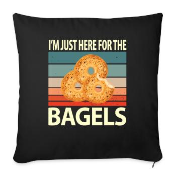 Bagel Bagels Gift - Sofa pillowcase 17,3'' x 17,3'' (45 x 45 cm) - black - Front