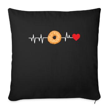 Bagel Bagels Gift - Sofa pillowcase 17,3'' x 17,3'' (45 x 45 cm) - black - Front