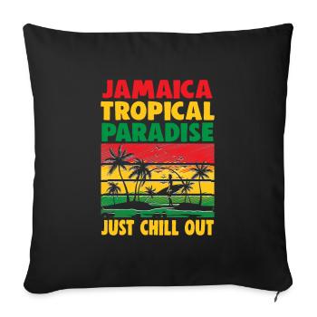 Vacances à la plage en Jamaïque au bord de la mer Design beach motif - Housse de coussin décorative 45 x 45 cm - noir - Devant