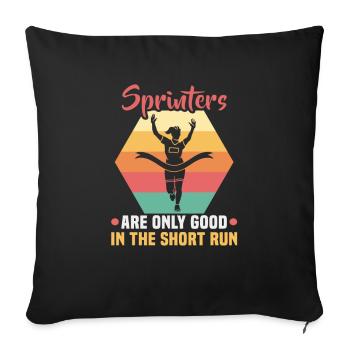 Running Marathon Runner Running - Sofa pillowcase 17,3'' x 17,3'' (45 x 45 cm) - black - Front