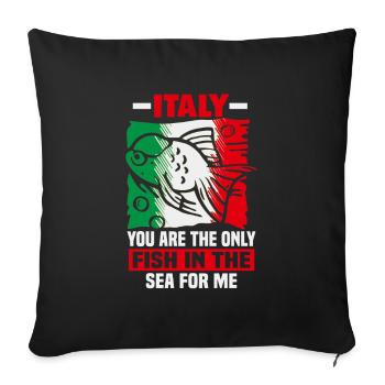 Italie vacances à la plage au bord de la mer Design beach motif - Housse de coussin décorative 45 x 45 cm - noir - Devant