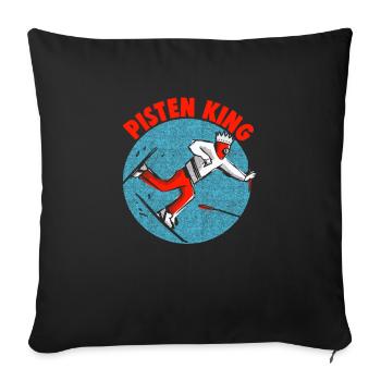 Skifahrer Pisten King Ski - Sofakissenbezug 45 x 45 cm - Schwarz - Vorne