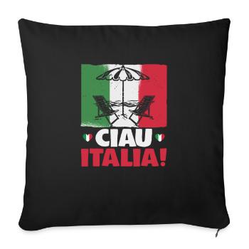 Italy beach holiday by the sea Design beach motif - Sofa pillowcase 17,3'' x 17,3'' (45 x 45 cm) - black - Front