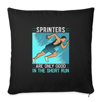 Running Marathon Runner Running - Sofa pillowcase 17,3'' x 17,3'' (45 x 45 cm) - black - Front