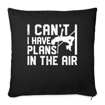drôle saut à la perche saut à la perche saut à la perche - Housse de coussin décorative 45 x 45 cm - noir - Devant