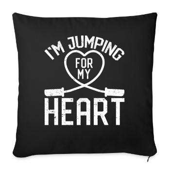 Corde à sauter amusante Je saute avec la corde pour m - Housse de coussin décorative 45 x 45 cm - noir - Devant