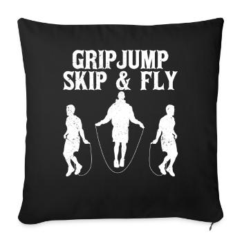 Lustiges Springseil Springseil Griff springen spri - Sofakissenbezug 45 x 45 cm - Schwarz - Vorne