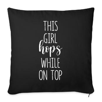 Drôle de corde à sauter cette fille sautillant - Housse de coussin décorative 45 x 45 cm - noir - Devant