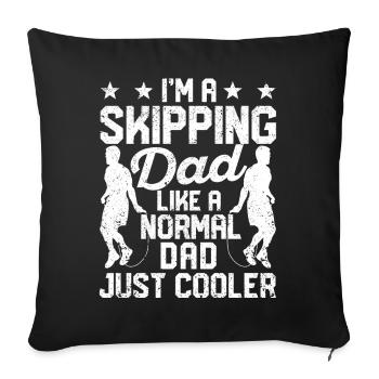 Funny skipping rope jumping rope jumping rope dad - Sofa pillowcase 17,3'' x 17,3'' (45 x 45 cm) - black - Front