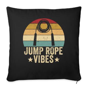 Funny skipping rope skipping rope jumping rope sprin - Sofa pillowcase 17,3'' x 17,3'' (45 x 45 cm) - black - Front
