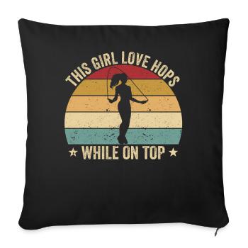 Drôle de corde à sauter cette fille sautillant - Housse de coussin décorative 45 x 45 cm - noir - Devant