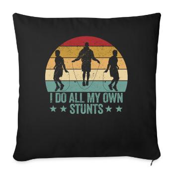 Funny Skipping Rope I make my own - Sofa pillowcase 17,3'' x 17,3'' (45 x 45 cm) - black - Front