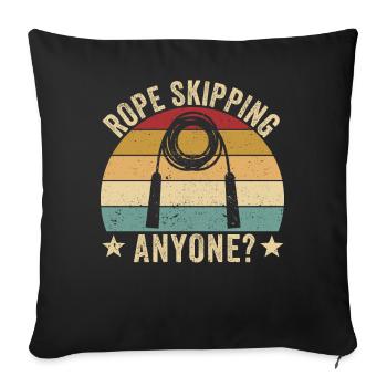 Funny skipping rope jumping rope jumping rope for - Sofa pillowcase 17,3'' x 17,3'' (45 x 45 cm) - black - Front
