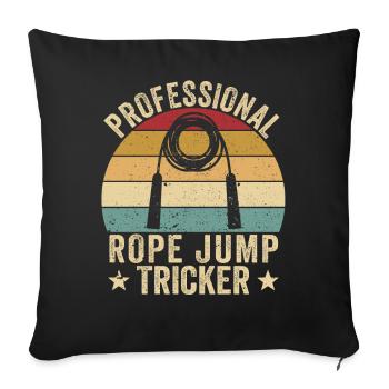Funny Jump Rope Jump Rope Jump Rope - Sofa pillowcase 17,3'' x 17,3'' (45 x 45 cm) - black - Front