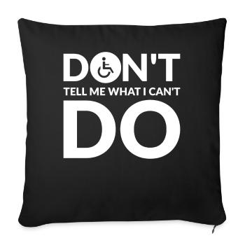 Drôle de lésion de la moelle épinière Coupe transversale du fauteuil roulant - Housse de coussin décorative 45 x 45 cm - noir - Devant