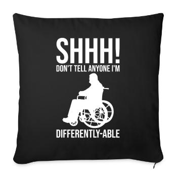 Drôle de lésion de la moelle épinière Coupe transversale du fauteuil roulant - Housse de coussin décorative 45 x 45 cm - noir - Devant