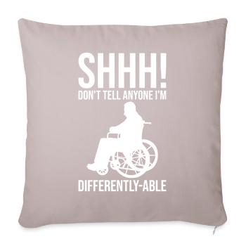 Drôle de lésion de la moelle épinière Coupe transversale du fauteuil roulant - Housse de coussin décorative 45 x 45 cm - taupe clair - Devant