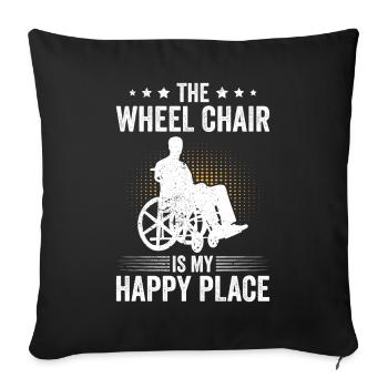 Drôle de lésion de la moelle épinière Coupe transversale du fauteuil roulant - Housse de coussin décorative 45 x 45 cm - noir - Devant