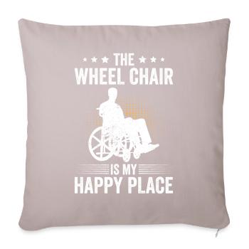 Drôle de lésion de la moelle épinière Coupe transversale du fauteuil roulant - Housse de coussin décorative 45 x 45 cm - taupe clair - Devant