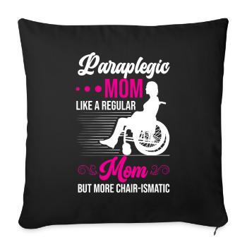 Funny Spinal Cord Injury Wheelchair Cross-Section - Sofa pillowcase 17,3'' x 17,3'' (45 x 45 cm) - black - Front
