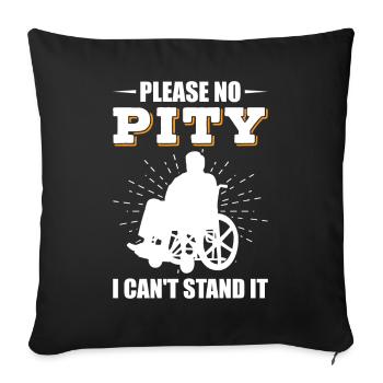 Drôle de lésion de la moelle épinière Coupe transversale du fauteuil roulant - Housse de coussin décorative 45 x 45 cm - noir - Devant