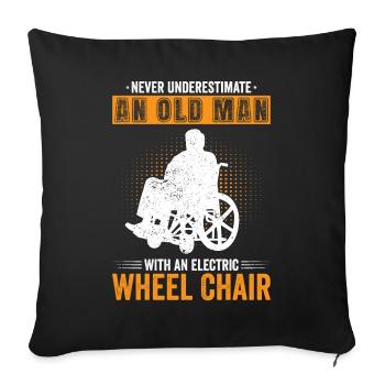 Drôle de lésion de la moelle épinière Coupe transversale du fauteuil roulant - Housse de coussin décorative 45 x 45 cm - noir - Devant