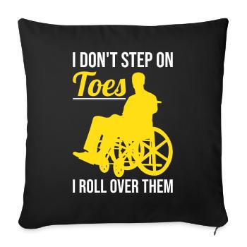 Drôle de lésion de la moelle épinière Coupe transversale du fauteuil roulant - Housse de coussin décorative 45 x 45 cm - noir - Devant