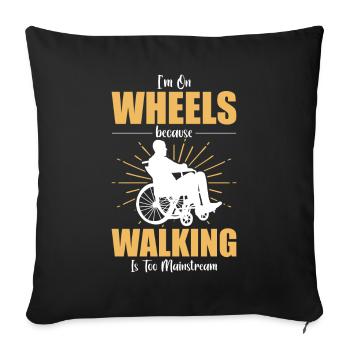Drôle de lésion de la moelle épinière Coupe transversale du fauteuil roulant - Housse de coussin décorative 45 x 45 cm - noir - Devant
