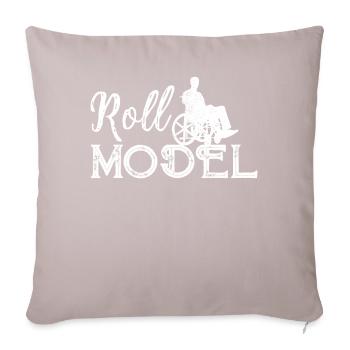 Catégorie transversale de drôle de handicap paraplégique en fauteuil roulant - Housse de coussin décorative 45 x 45 cm - taupe clair - Devant