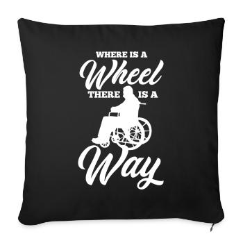 Drôle de lésion de la moelle épinière Coupe transversale du fauteuil roulant - Housse de coussin décorative 45 x 45 cm - noir - Devant