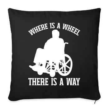 Drôle de lésion de la moelle épinière Coupe transversale du fauteuil roulant - Housse de coussin décorative 45 x 45 cm - noir - Devant