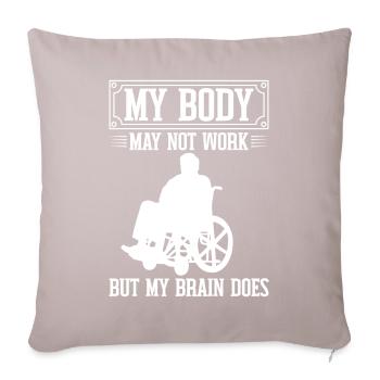Drôle de lésion de la moelle épinière Coupe transversale du fauteuil roulant - Housse de coussin décorative 45 x 45 cm - taupe clair - Devant
