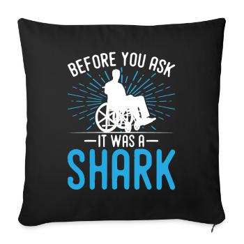 Drôle de lésion de la moelle épinière Coupe transversale du fauteuil roulant - Housse de coussin décorative 45 x 45 cm - noir - Devant