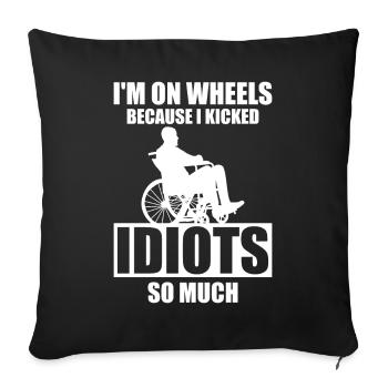 Spinal cord injury Handicap Spinal cord injury - Sofa pillowcase 17,3'' x 17,3'' (45 x 45 cm) - black - Front