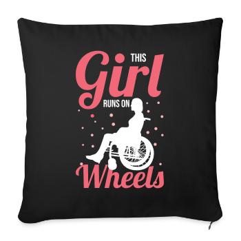 Paraplegic Handicap Spinal cord injury D - Sofa pillowcase 17,3'' x 17,3'' (45 x 45 cm) - black - Front