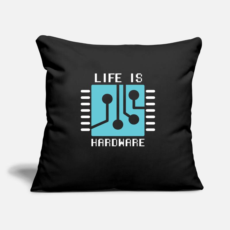La vie est matériel informaticien Hack Coder Housse de coussin décorative 45 x 45 cm