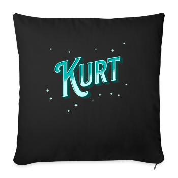 Nom Kurt personnalisé - Housse de coussin décorative 45 x 45 cm - noir - Devant